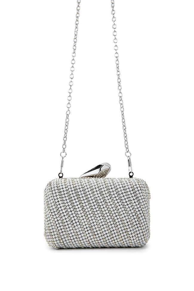  Tamer Tanca Kadın Vegan Gümüş Abiye Çanta