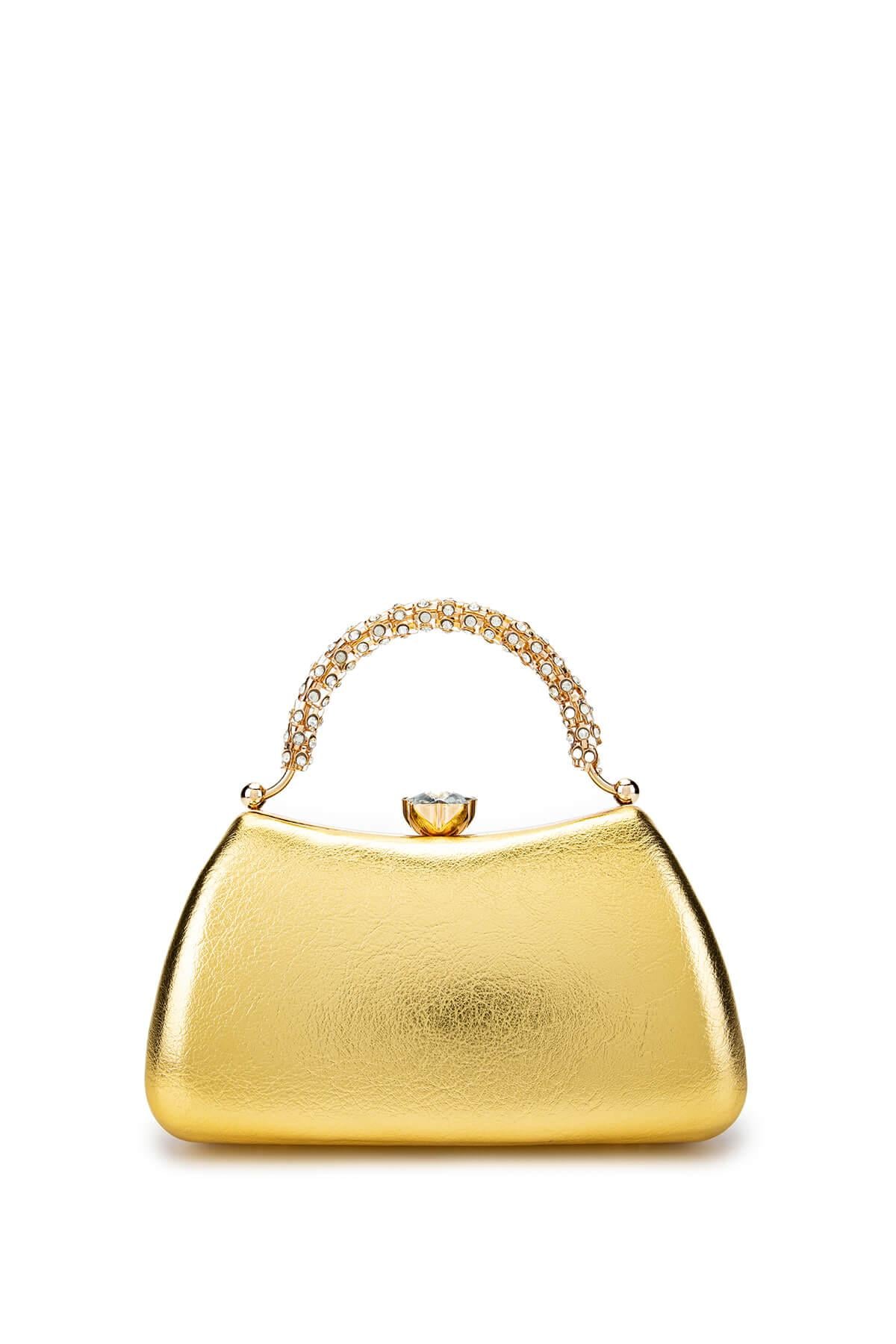  Tamer Tanca Kadın Vegan Altın Abiye Çanta