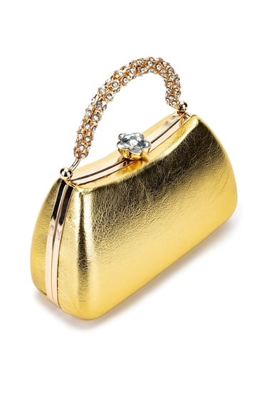  Tamer Tanca Kadın Vegan Altın Abiye Çanta