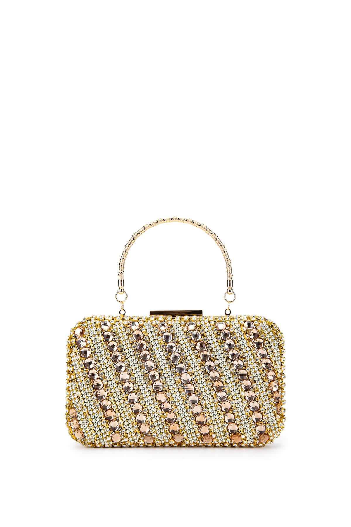  Tamer Tanca Kadın Vegan Gold Abiye Çanta