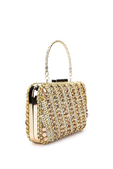  Tamer Tanca Kadın Vegan Gold Abiye Çanta