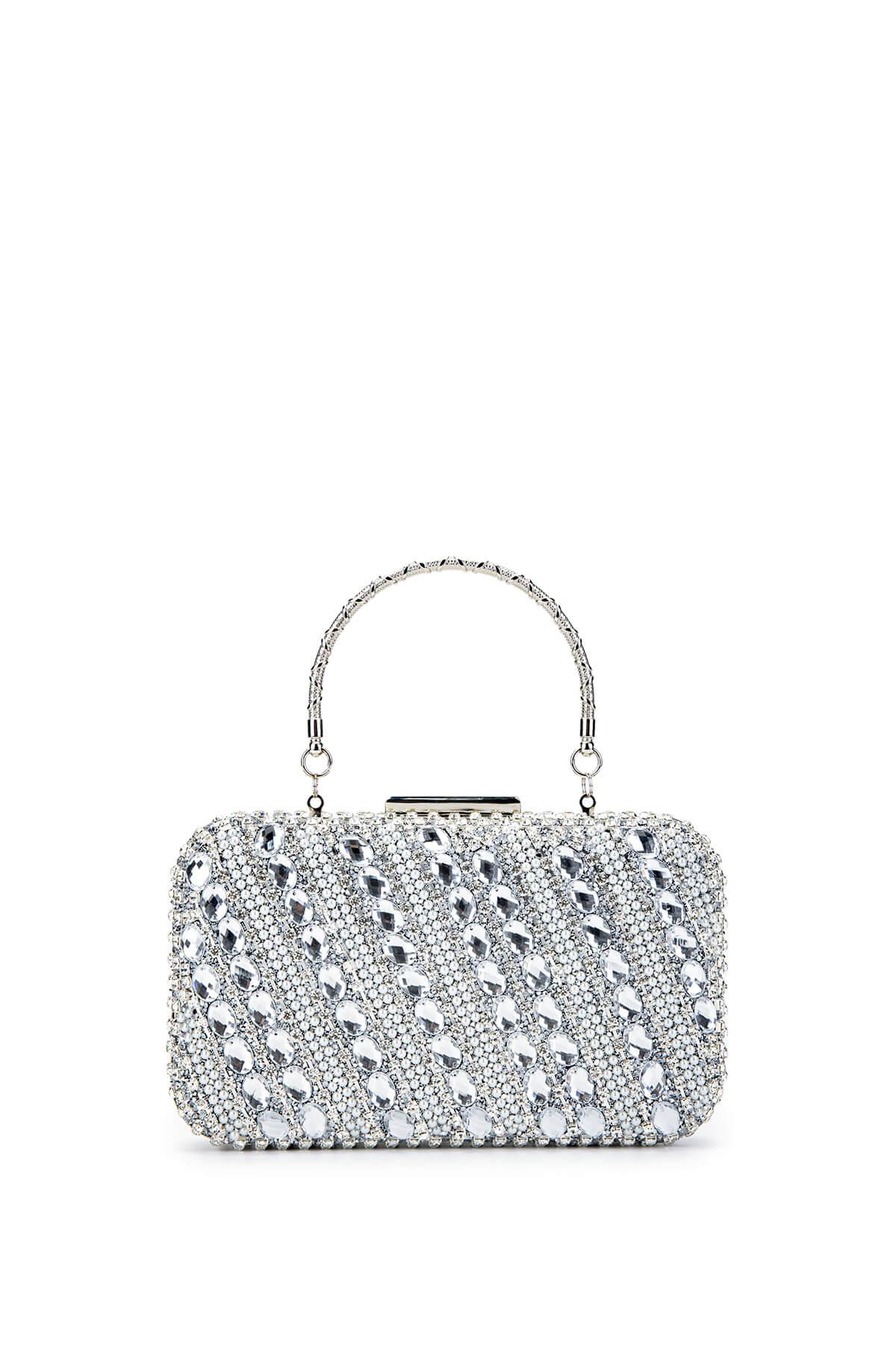  Tamer Tanca Kadın Vegan Gri Abiye Çanta