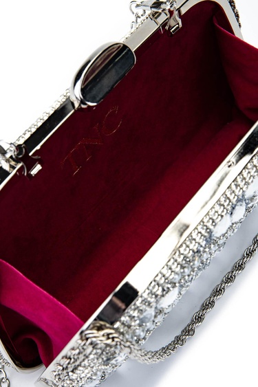  Tamer Tanca Kadın Vegan Gri Abiye Çanta