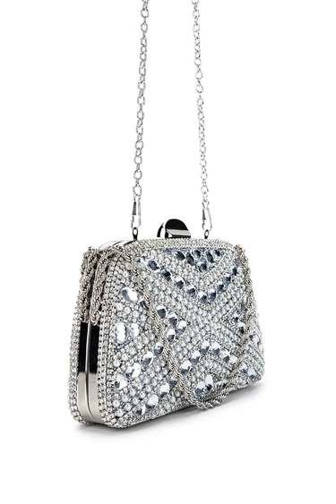  Tamer Tanca Kadın Vegan Gri Abiye Çanta