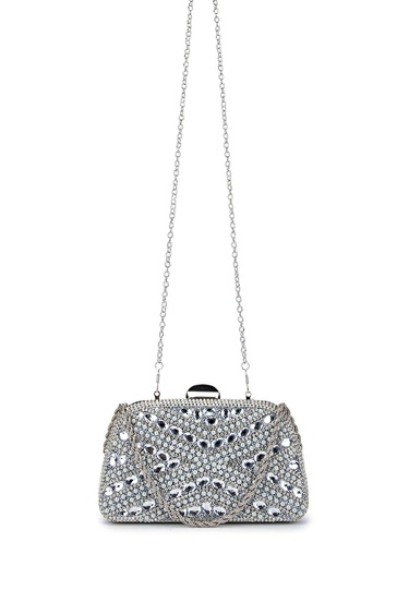  Tamer Tanca Kadın Vegan Gri Abiye Çanta