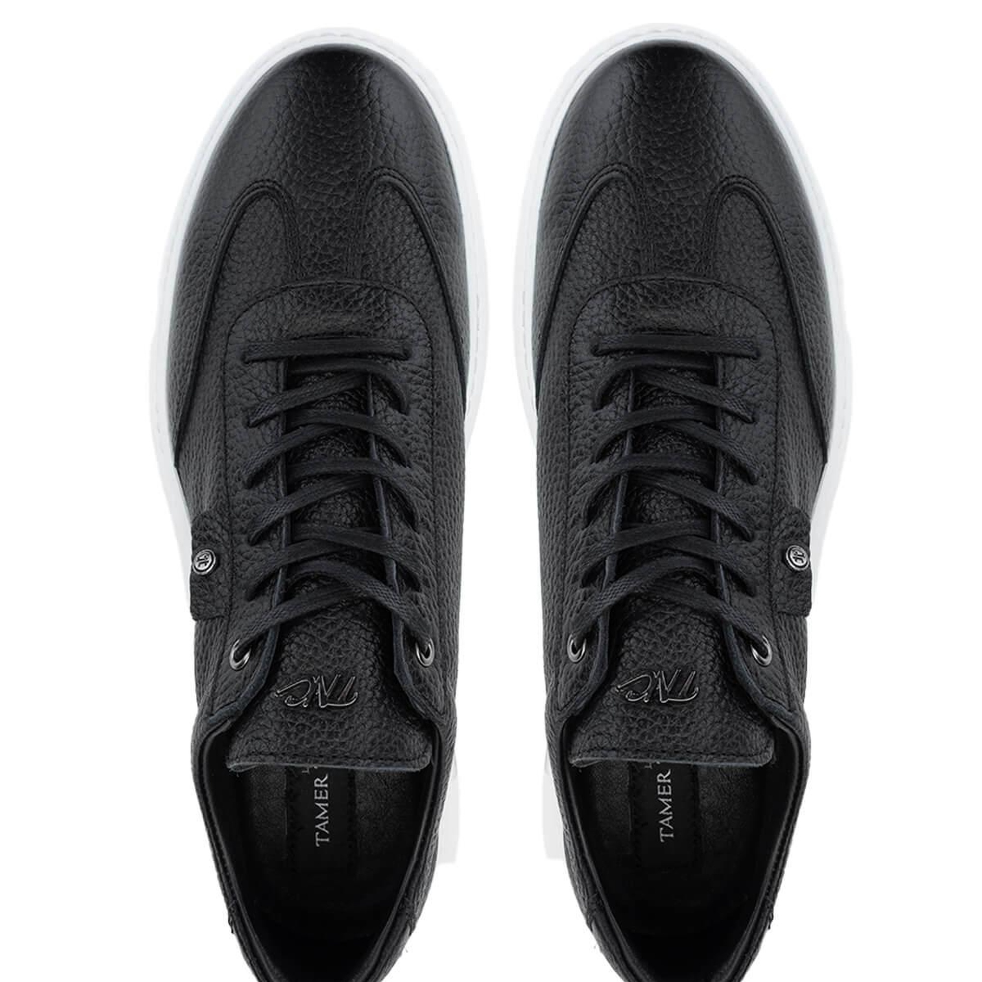 Tamer Tanca Erkek Hakiki Deri Siyah Floter Sneakers & Spor Ayakkabı