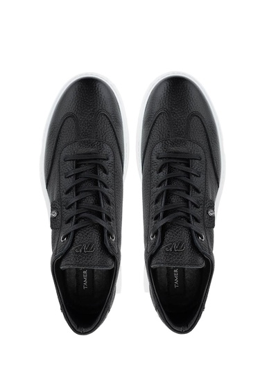  Tamer Tanca Erkek Hakiki Deri Siyah Floter Sneakers & Spor Ayakkabı