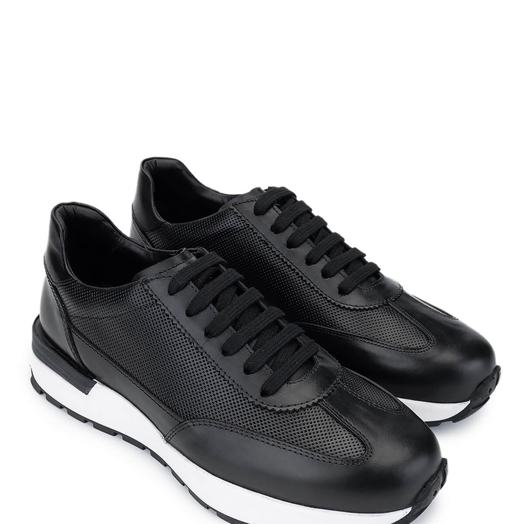 Tamer Tanca Erkek Hakiki Deri Siyah Sneakers & Spor Ayakkabı