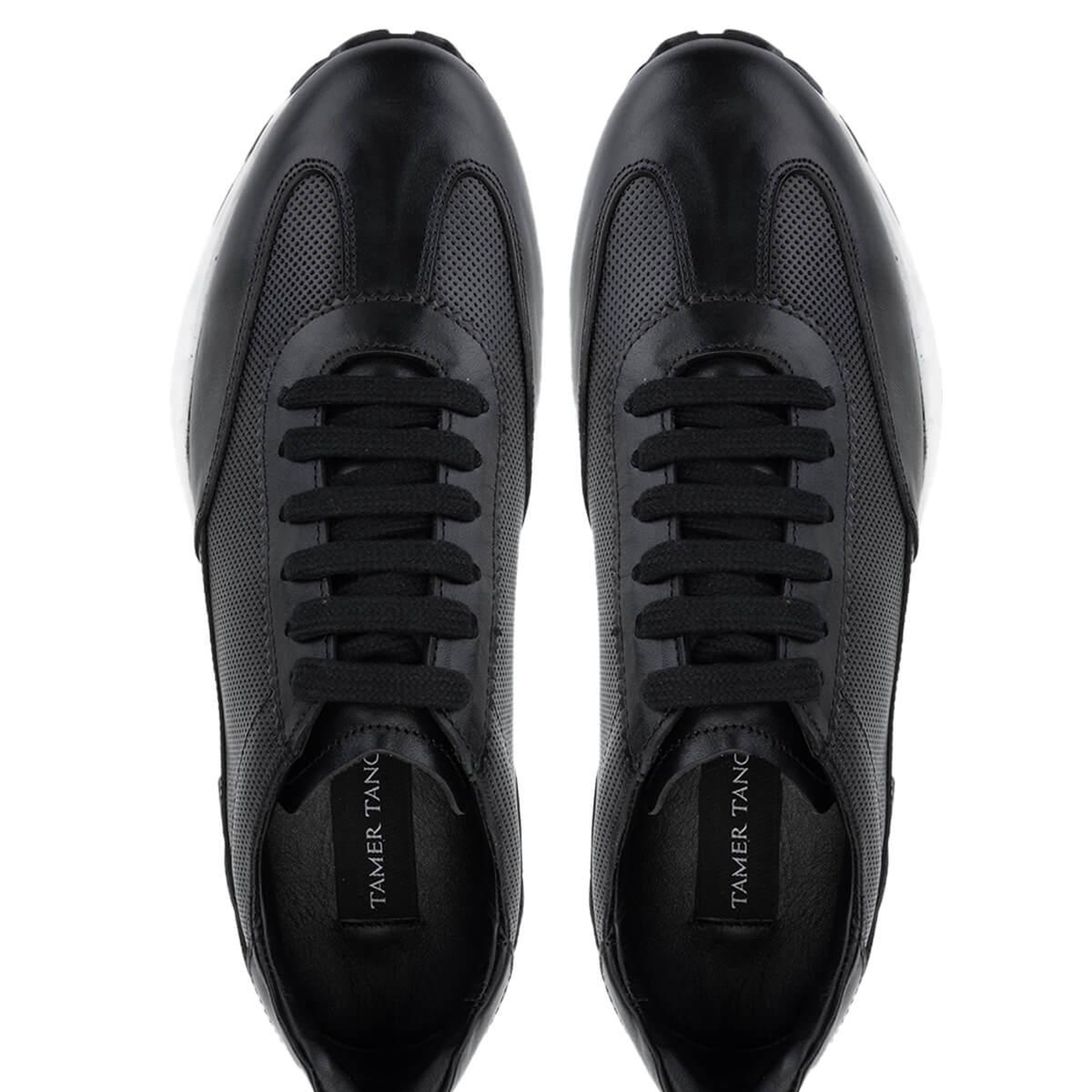 Tamer Tanca Erkek Hakiki Deri Siyah Sneakers & Spor Ayakkabı