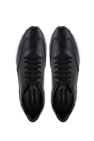  Tamer Tanca Erkek Hakiki Deri Siyah Sneakers & Spor Ayakkabı