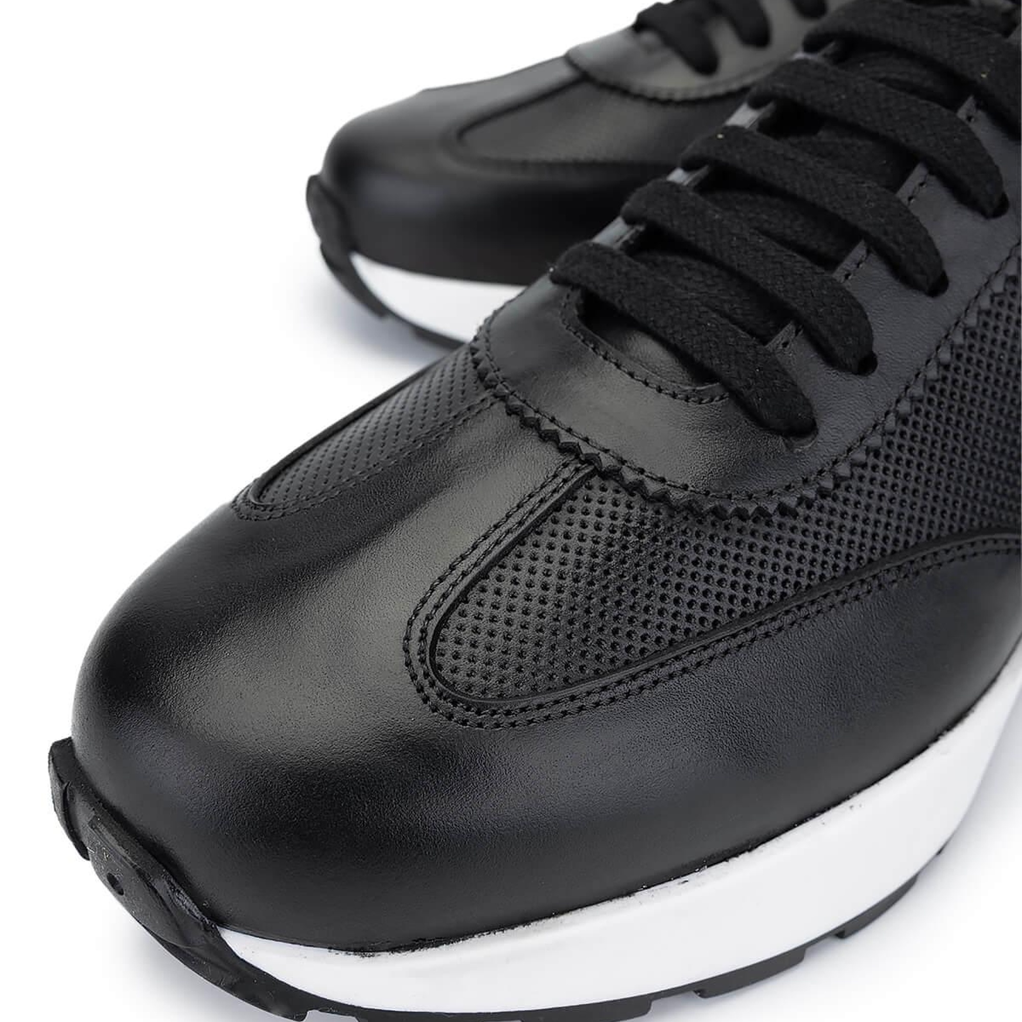 Tamer Tanca Erkek Hakiki Deri Siyah Sneakers & Spor Ayakkabı