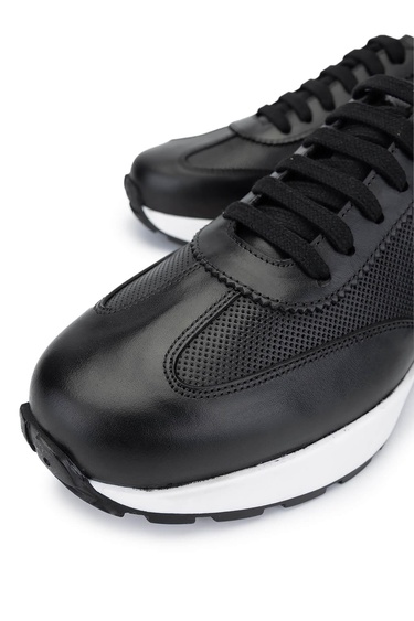  Tamer Tanca Erkek Hakiki Deri Siyah Sneakers & Spor Ayakkabı