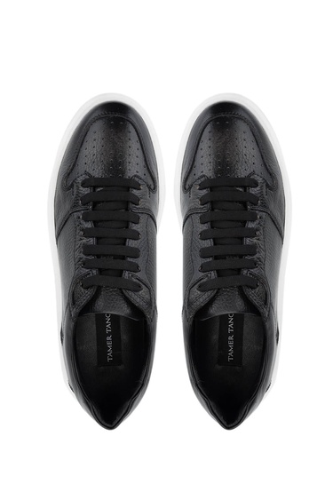  Tamer Tanca Erkek Hakiki Deri Siyah Sneakers & Spor Ayakkabı
