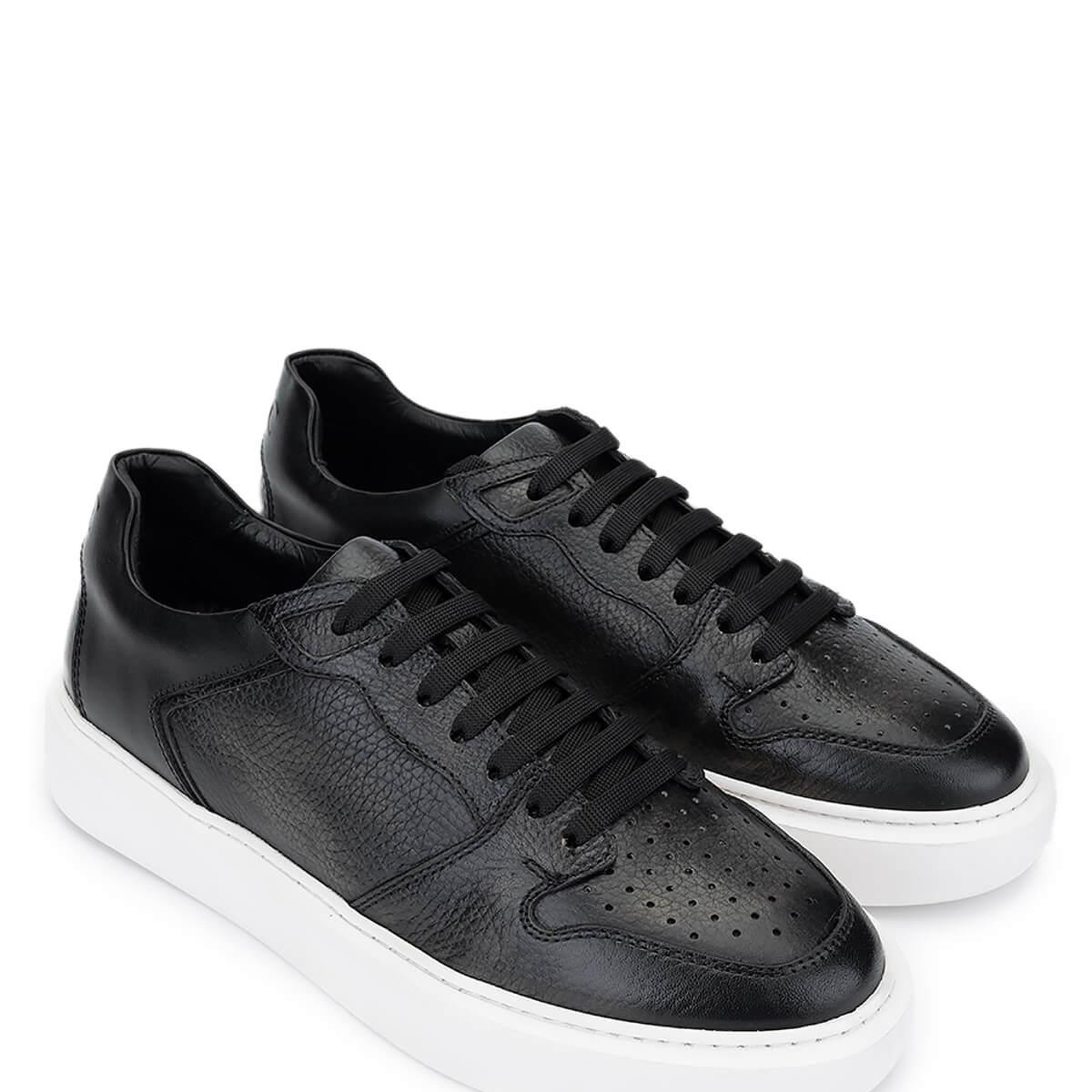 Tamer Tanca Erkek Hakiki Deri Siyah Sneakers & Spor Ayakkabı