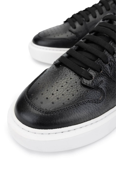  Tamer Tanca Erkek Hakiki Deri Siyah Sneakers & Spor Ayakkabı