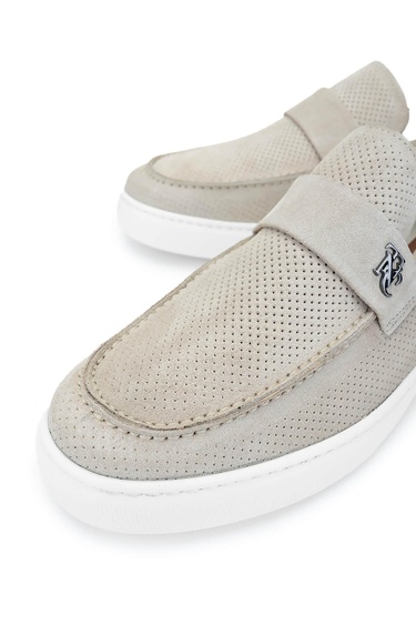  Tamer Tanca Erkek Hakiki Deri Bej Loafer Ayakkabı