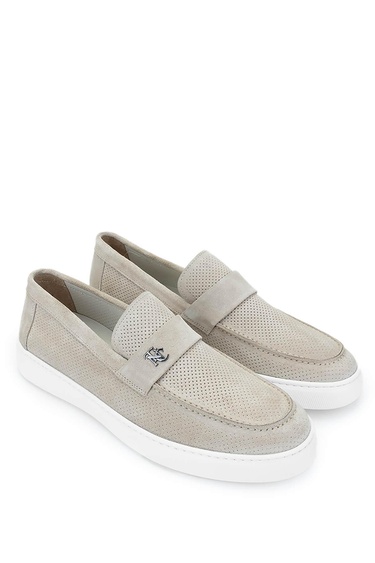  Tamer Tanca Erkek Hakiki Deri Bej Loafer Ayakkabı