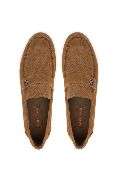  Tamer Tanca Erkek Hakiki Deri Taba Süet Loafer Ayakkabı