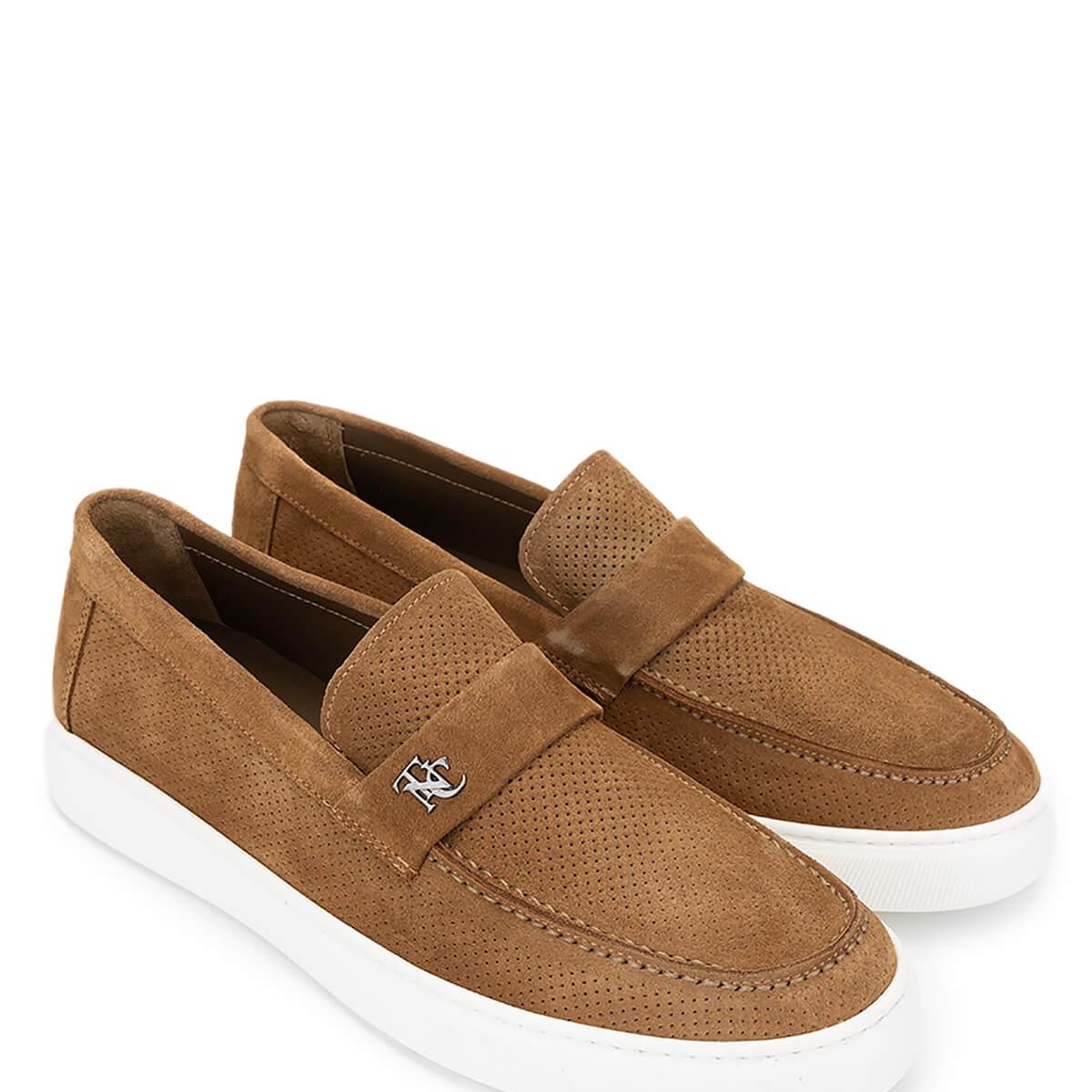 Tamer Tanca Erkek Hakiki Deri Taba Süet Loafer Ayakkabı