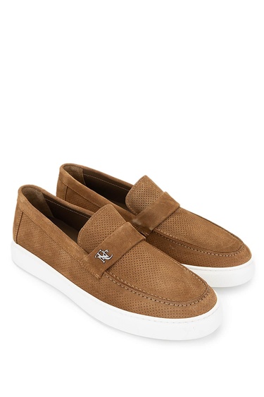  Tamer Tanca Erkek Hakiki Deri Taba Süet Loafer Ayakkabı