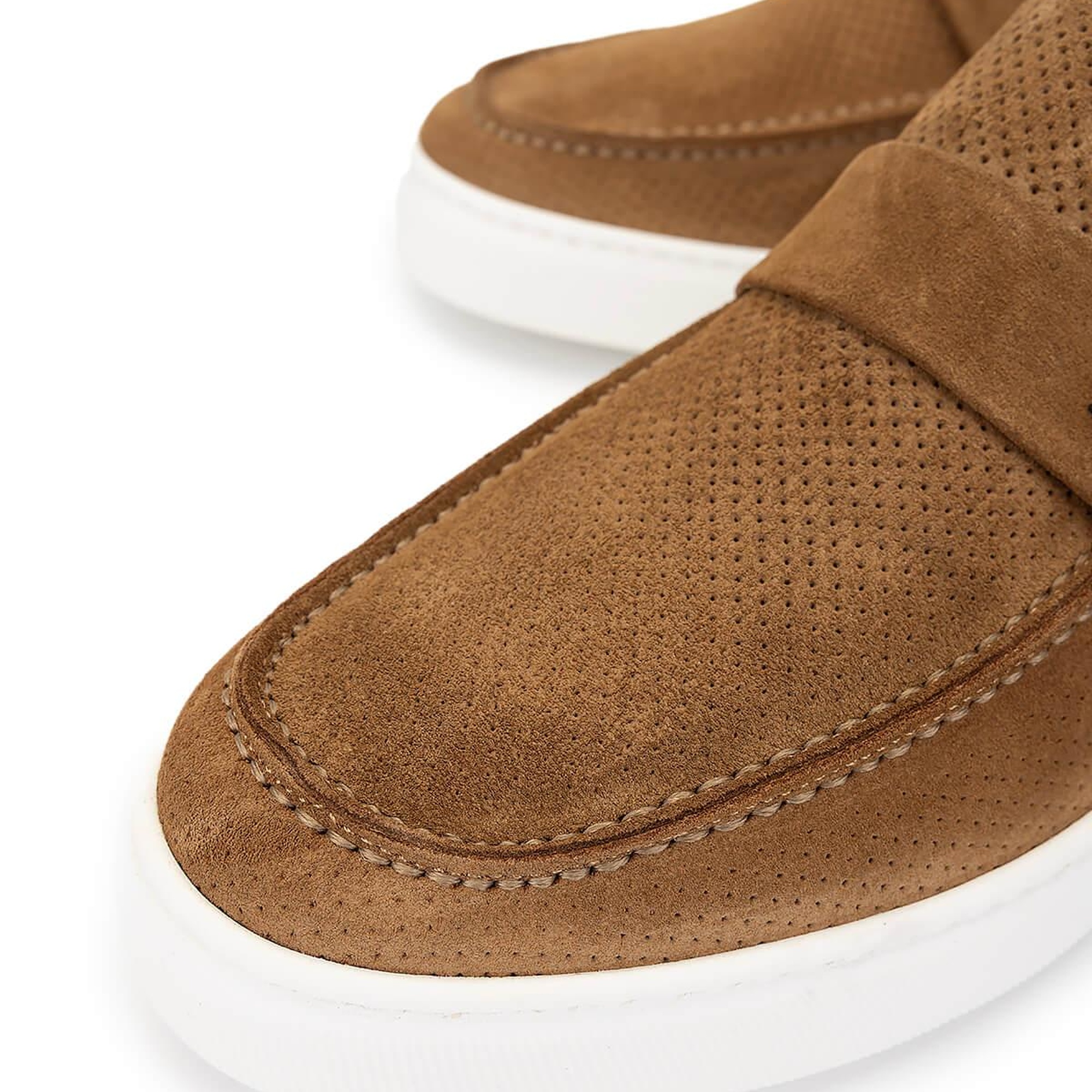 Tamer Tanca Erkek Hakiki Deri Taba Süet Loafer Ayakkabı