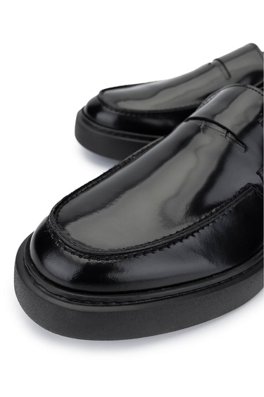  Tamer Tanca Erkek Hakiki Deri Siyah Açma Loafer Ayakkabı