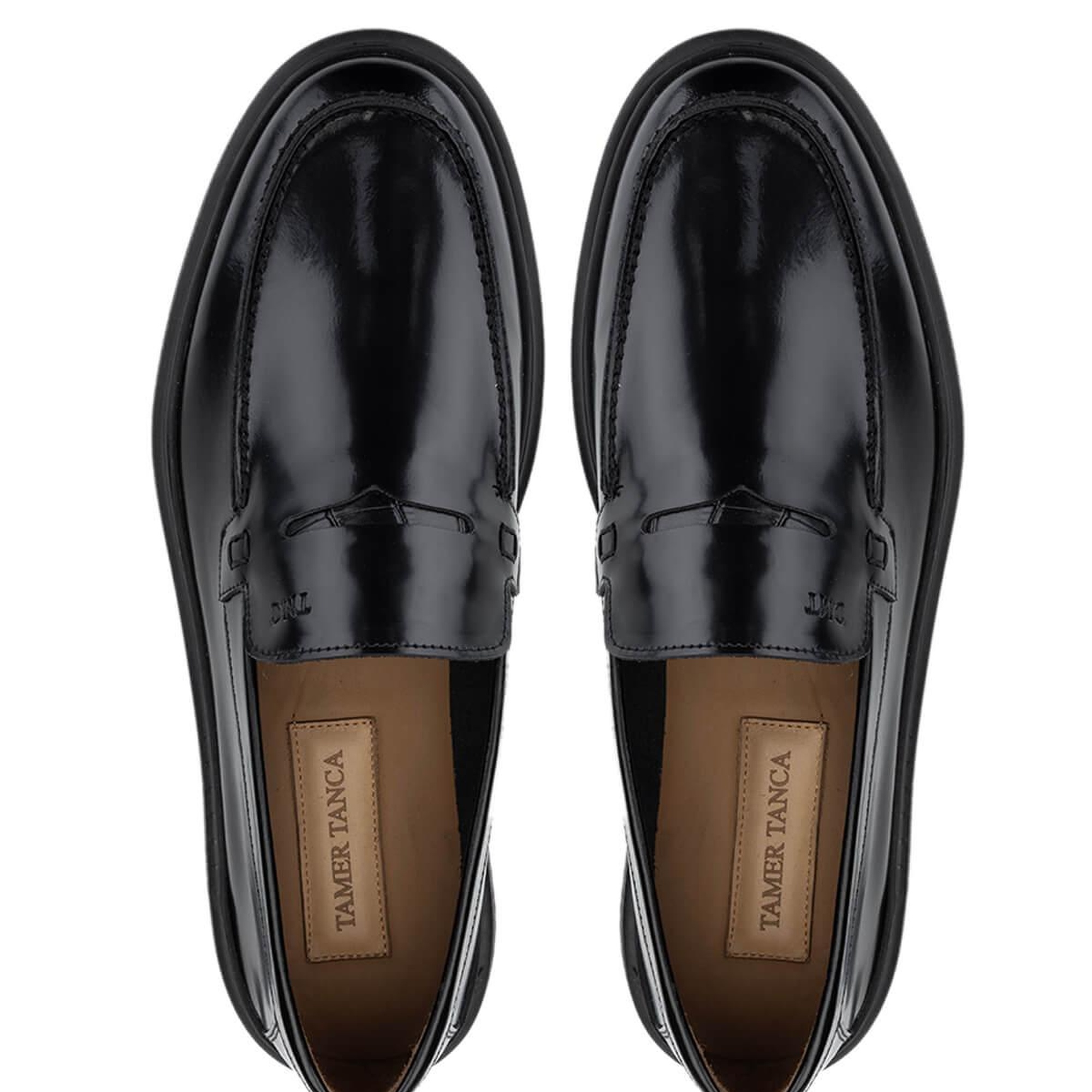 Tamer Tanca Erkek Hakiki Deri Siyah Açma Loafer Ayakkabı