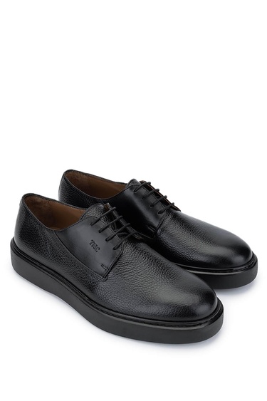  Tamer Tanca Erkek Hakiki Deri Siyah Casual Ayakkabı