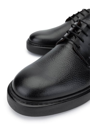  Tamer Tanca Erkek Hakiki Deri Siyah Casual Ayakkabı