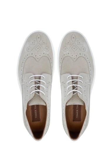  Tamer Tanca Erkek Hakiki Deri Bej Casual Ayakkabı