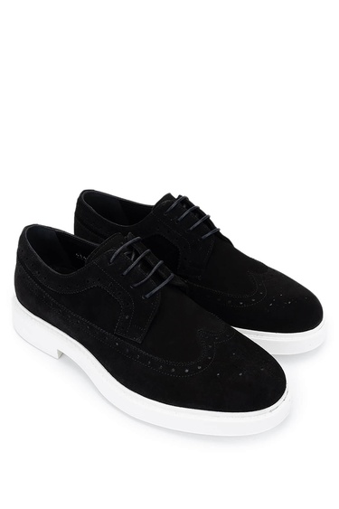  Tamer Tanca Erkek Hakiki Deri Siyah Süet Casual Ayakkabı