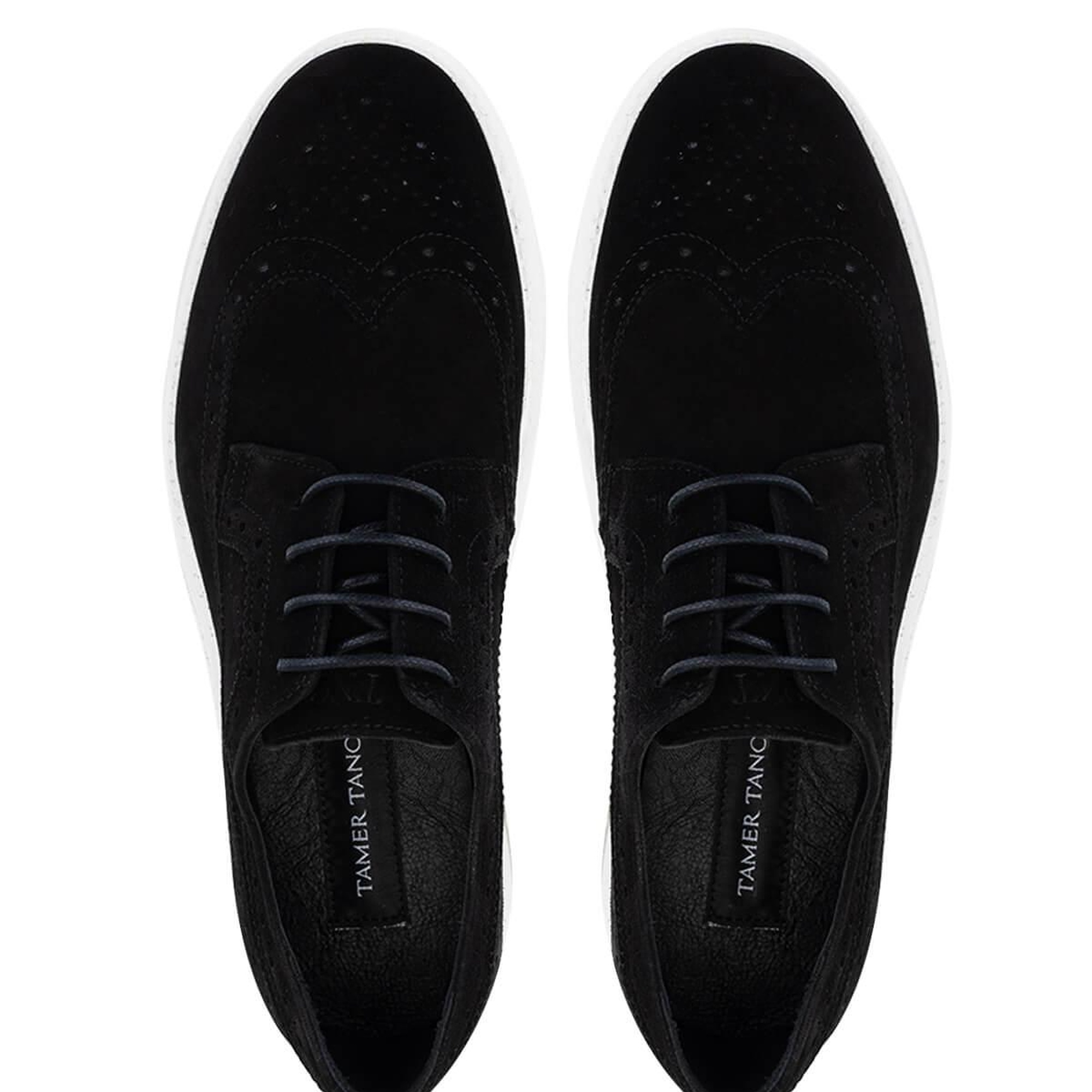 Tamer Tanca Erkek Hakiki Deri Siyah Süet Casual Ayakkabı