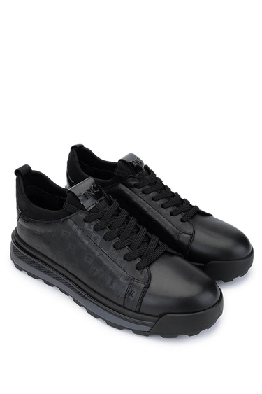  Tamer Tanca Erkek Hakiki Deri Siyah Sneakers & Spor Ayakkabı