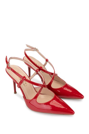  Tamer Tanca Kadın Hakiki Deri Kırmızı Rugan Topuklu Ayakkabı