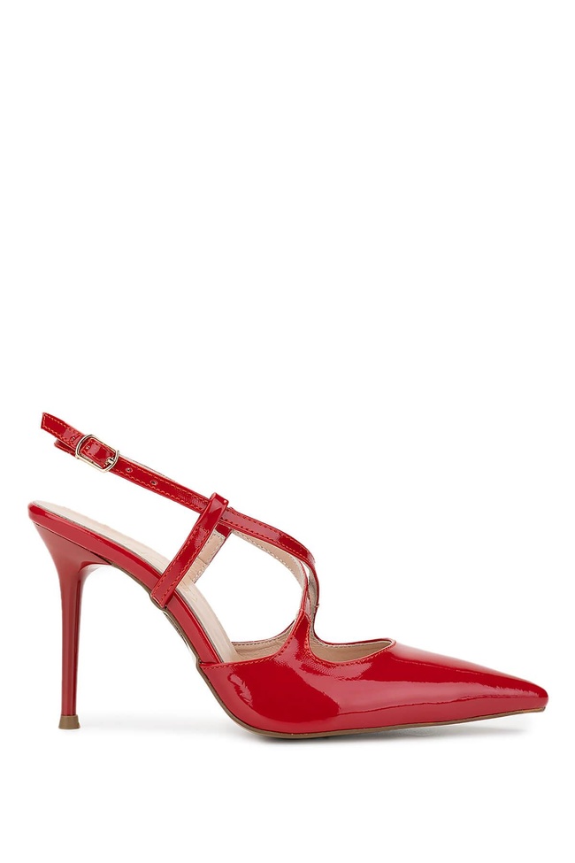  Tamer Tanca Kadın Hakiki Deri Kırmızı Rugan Topuklu Ayakkabı