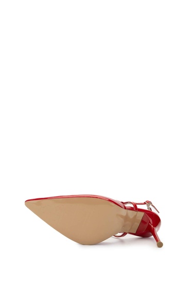  Tamer Tanca Kadın Hakiki Deri Kırmızı Rugan Topuklu Ayakkabı