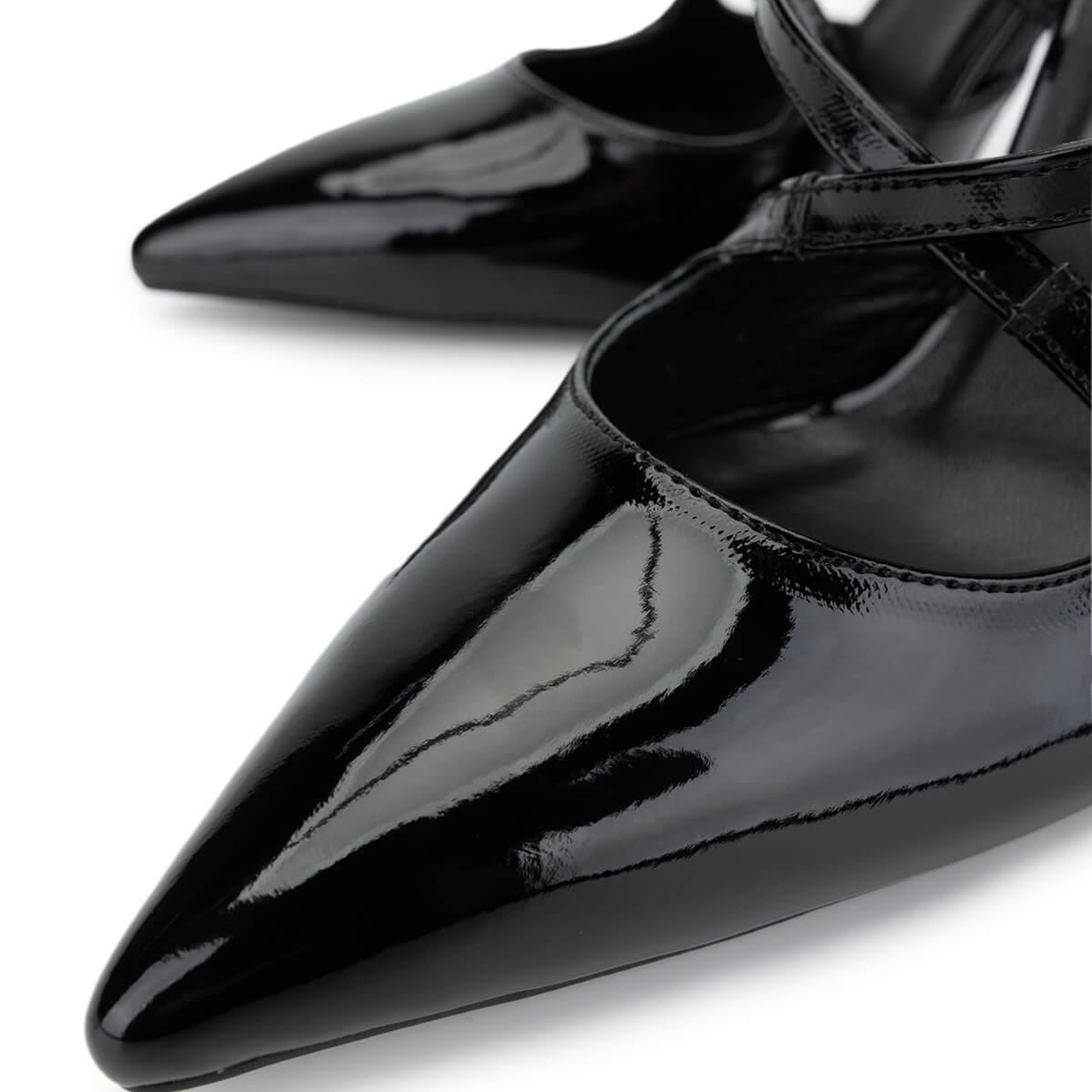 Tamer Tanca Kadın Hakiki Deri Siyah Rugan Topuklu Ayakkabı