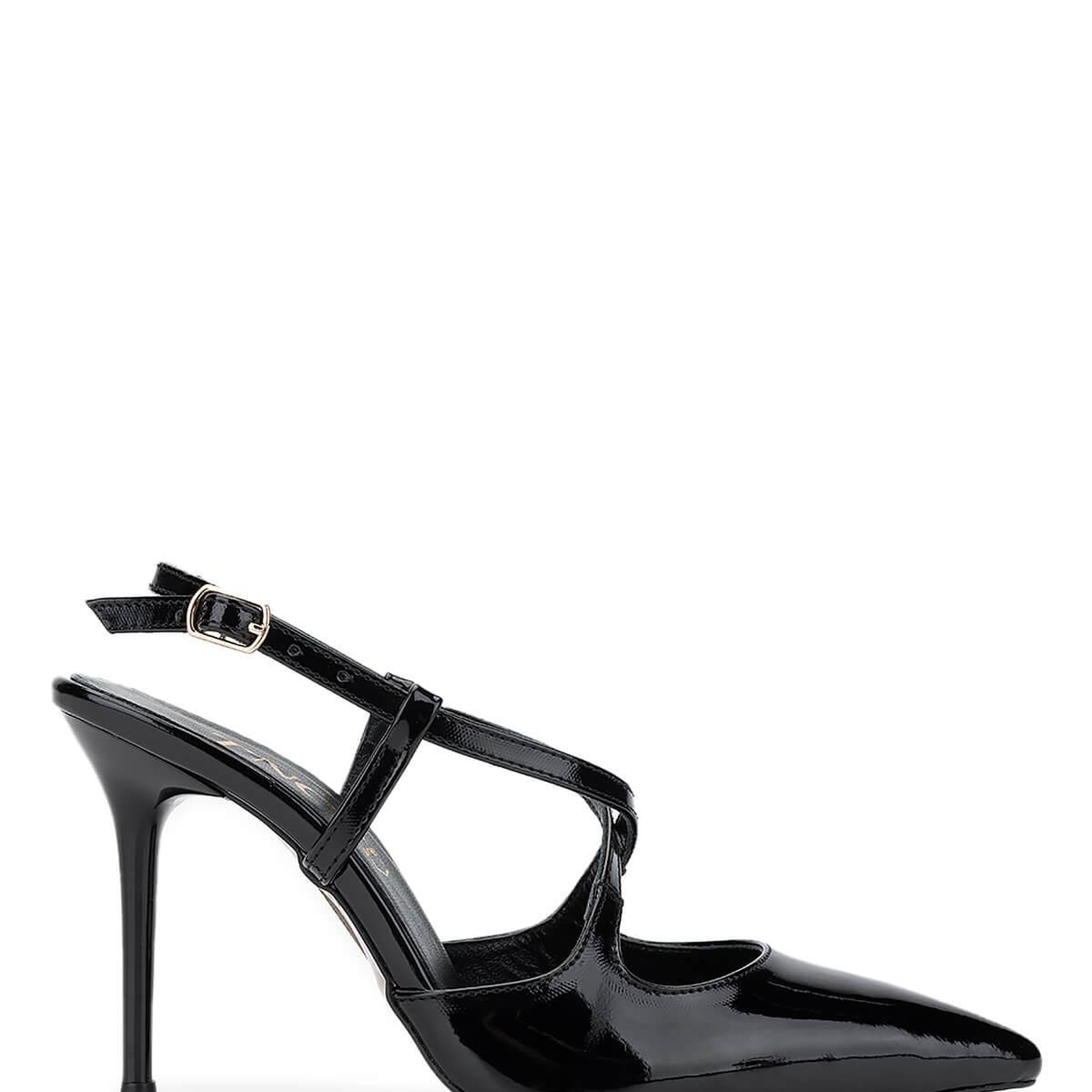 Tamer Tanca Kadın Hakiki Deri Siyah Rugan Topuklu Ayakkabı