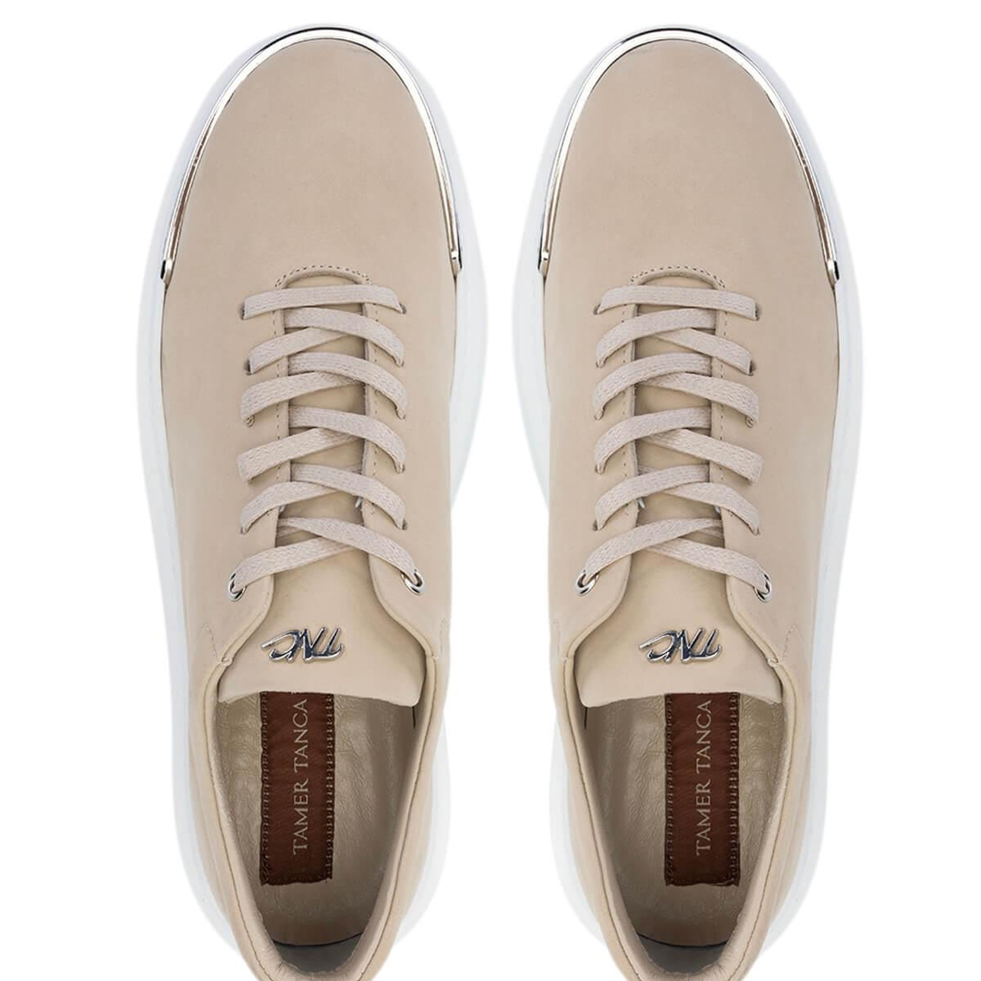 Tamer Tanca Erkek Hakiki Deri Bej Sneakers & Spor Ayakkabı