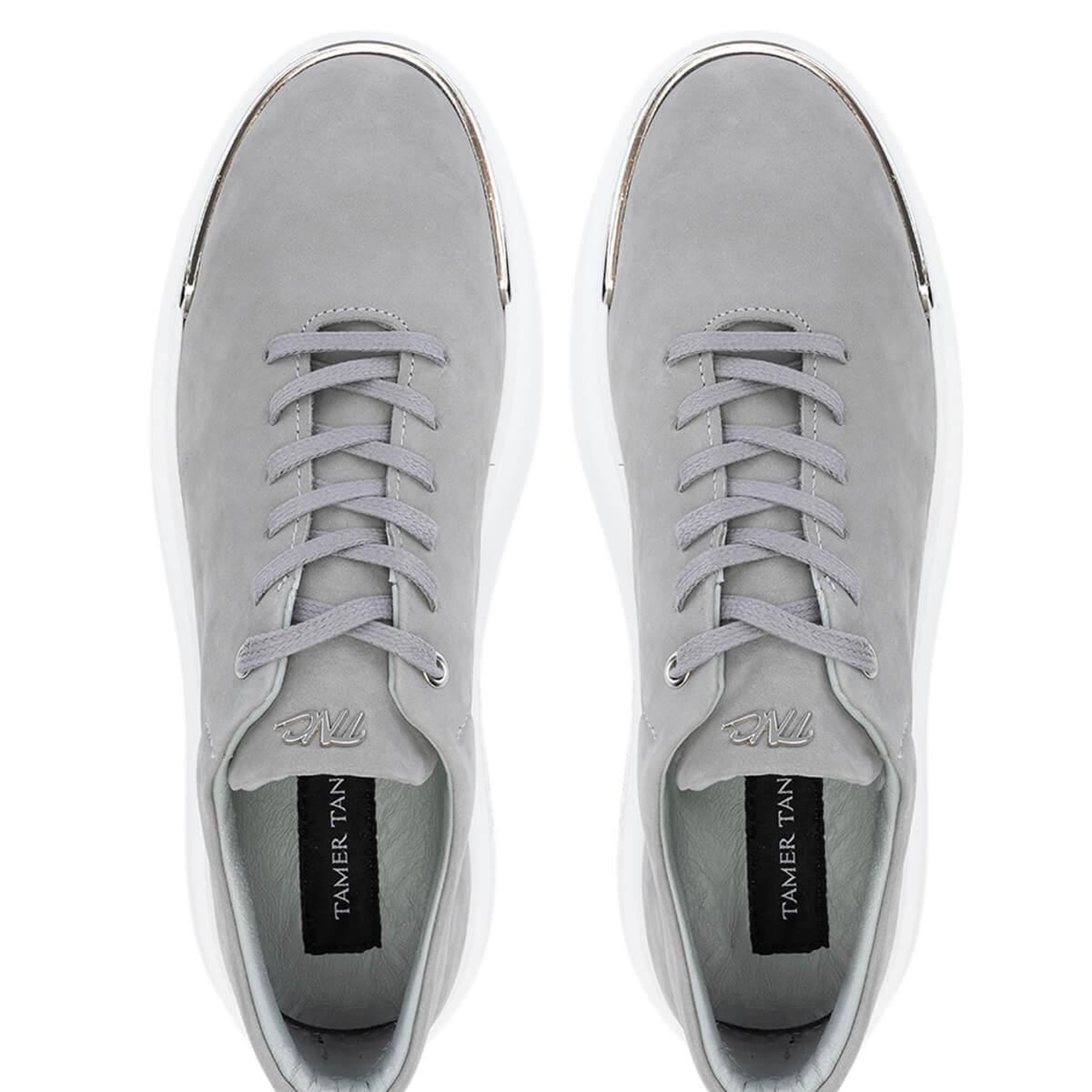 Tamer Tanca Erkek Hakiki Deri Gri Nubuk Sneakers & Spor Ayakkabı