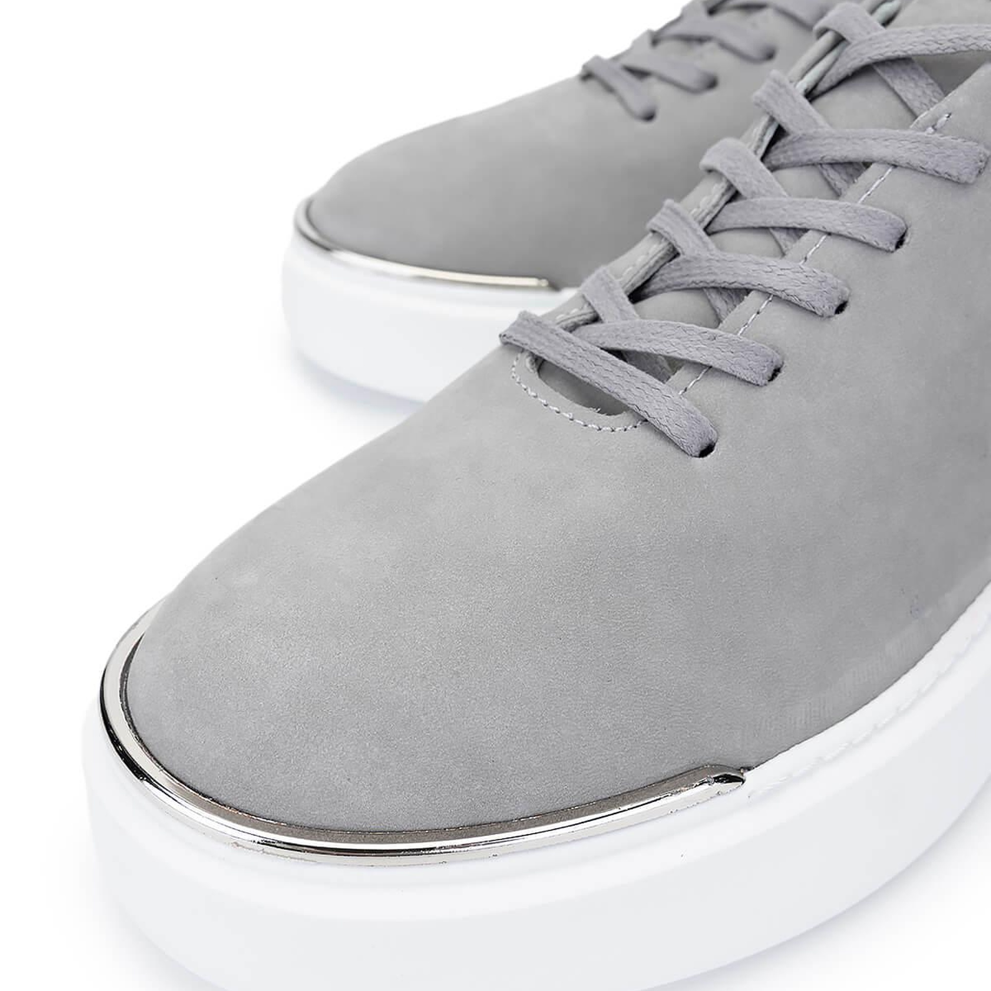 Tamer Tanca Erkek Hakiki Deri Gri Nubuk Sneakers & Spor Ayakkabı