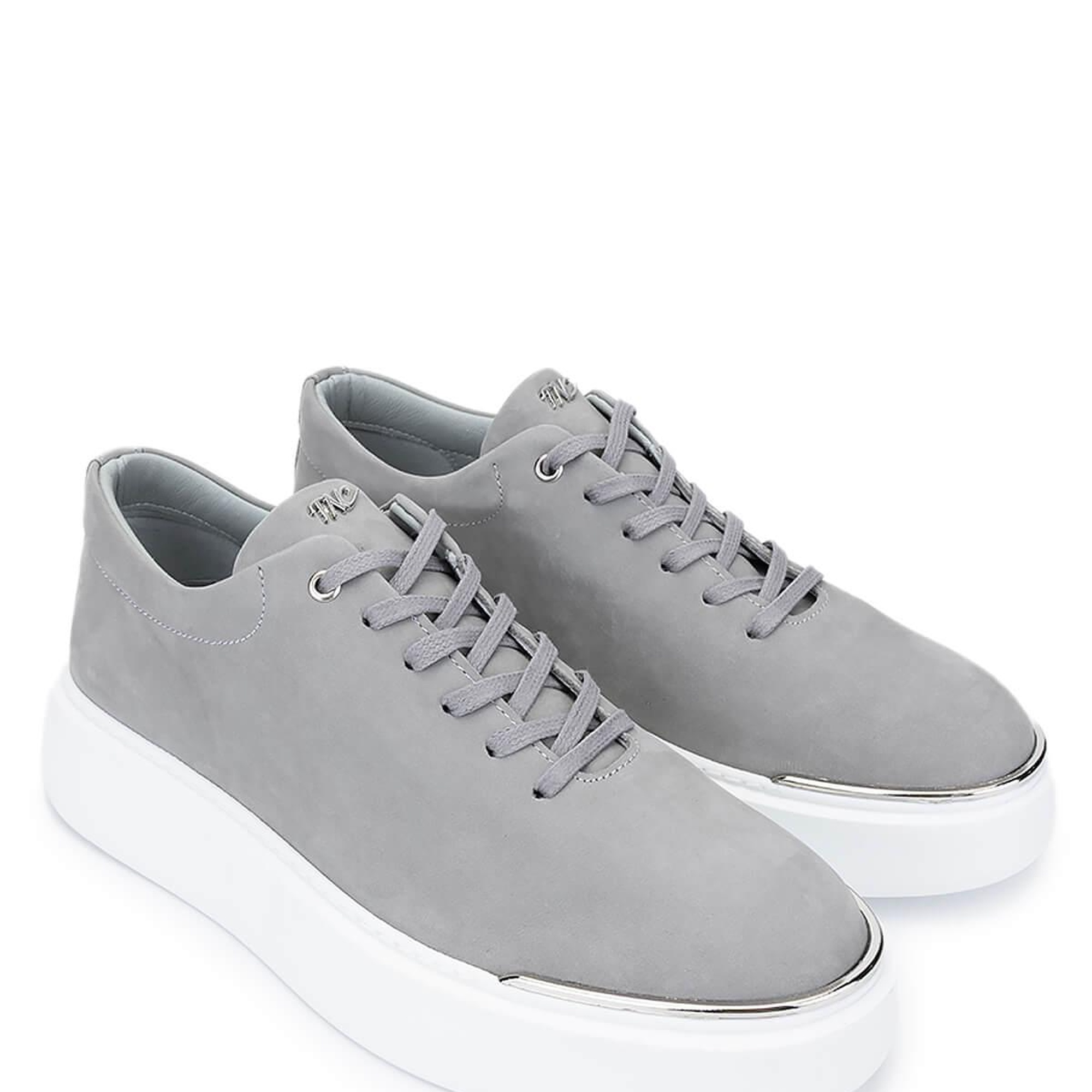 Tamer Tanca Erkek Hakiki Deri Gri Nubuk Sneakers & Spor Ayakkabı