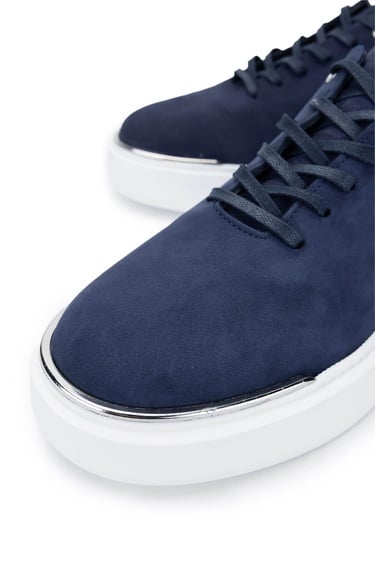  Tamer Tanca Erkek Hakiki Deri Lacivert Nubuk Sneakers & Spor Ayakkabı