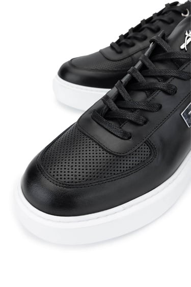  Tamer Tanca Erkek Hakiki Deri Siyah Sneakers & Spor Ayakkabı
