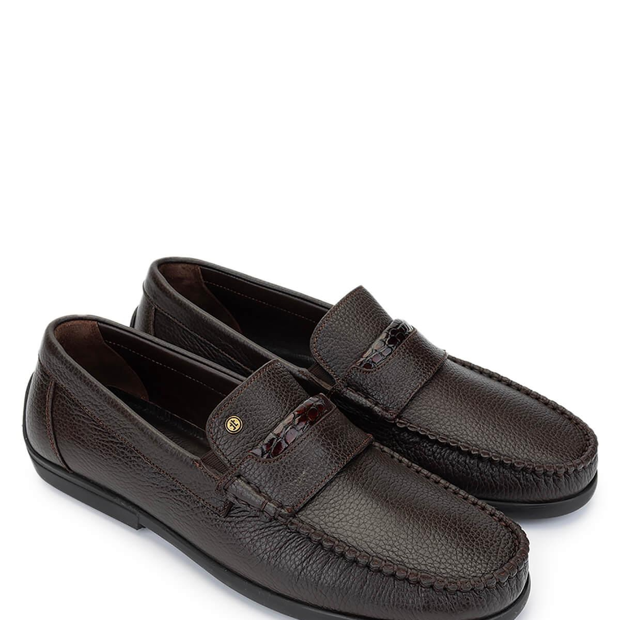 Tamer Tanca Erkek Hakiki Deri Kahverengi Loafer Ayakkabı