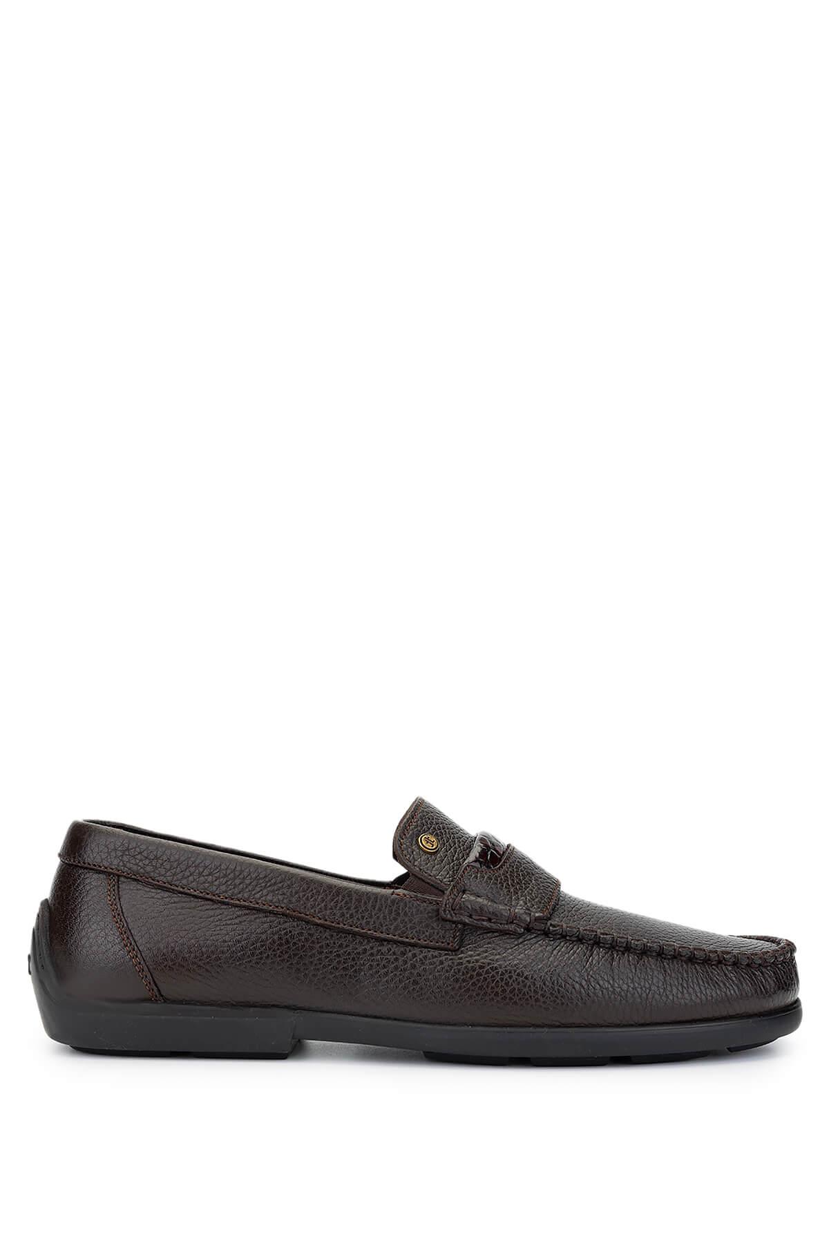  Tamer Tanca Erkek Hakiki Deri Kahverengi Loafer Ayakkabı