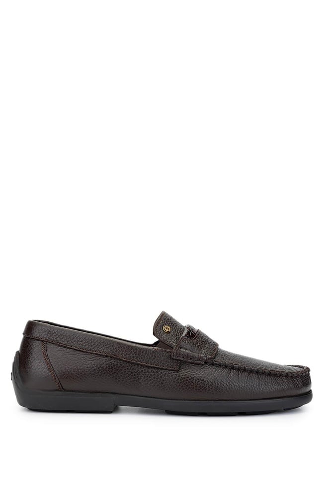  Tamer Tanca Erkek Hakiki Deri Kahverengi Loafer Ayakkabı