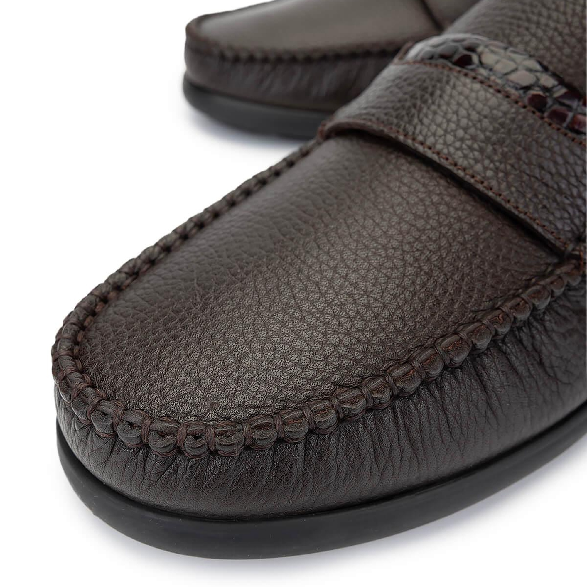 Tamer Tanca Erkek Hakiki Deri Kahverengi Loafer Ayakkabı