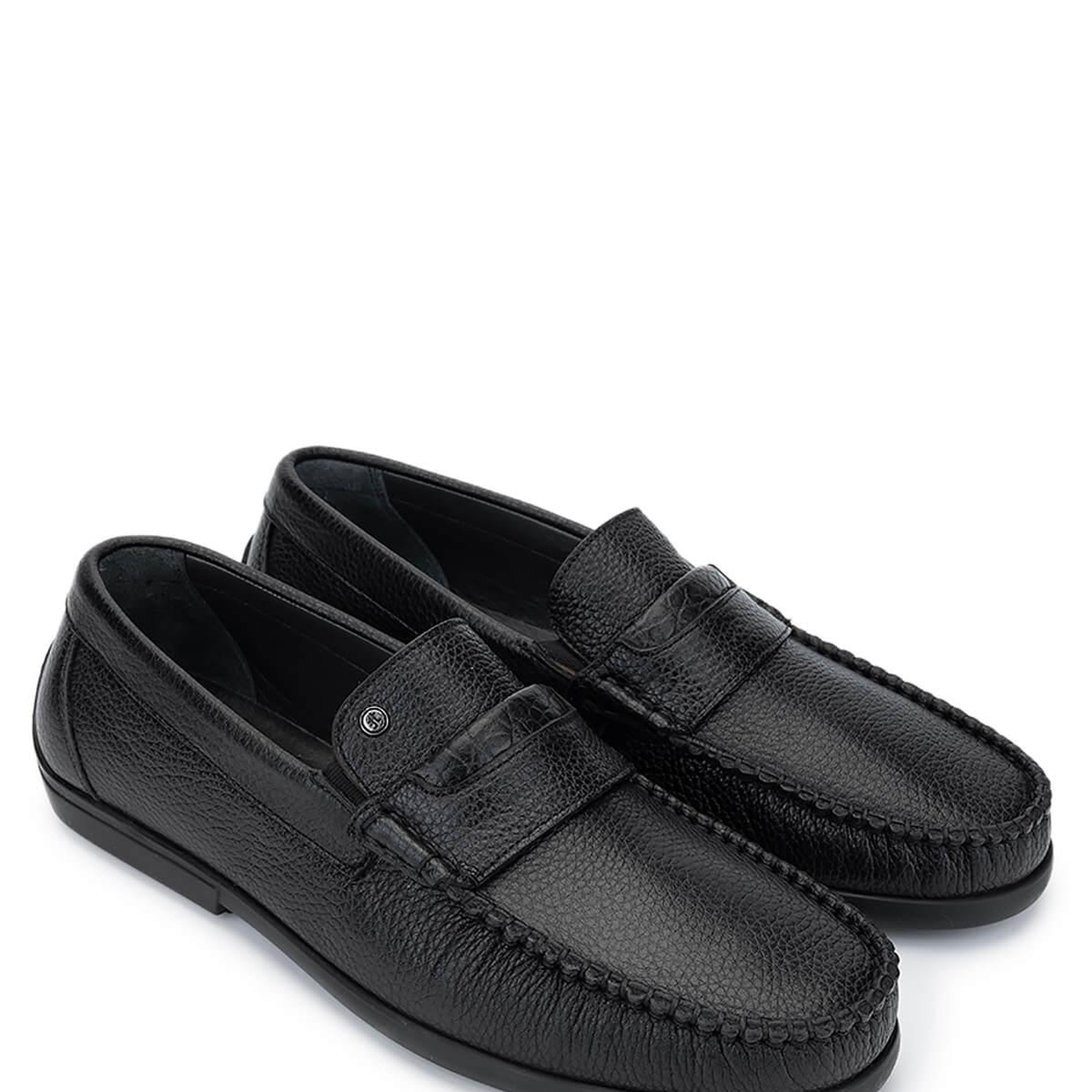 Tamer Tanca Erkek Hakiki Deri Siyah Floter Loafer Ayakkabı