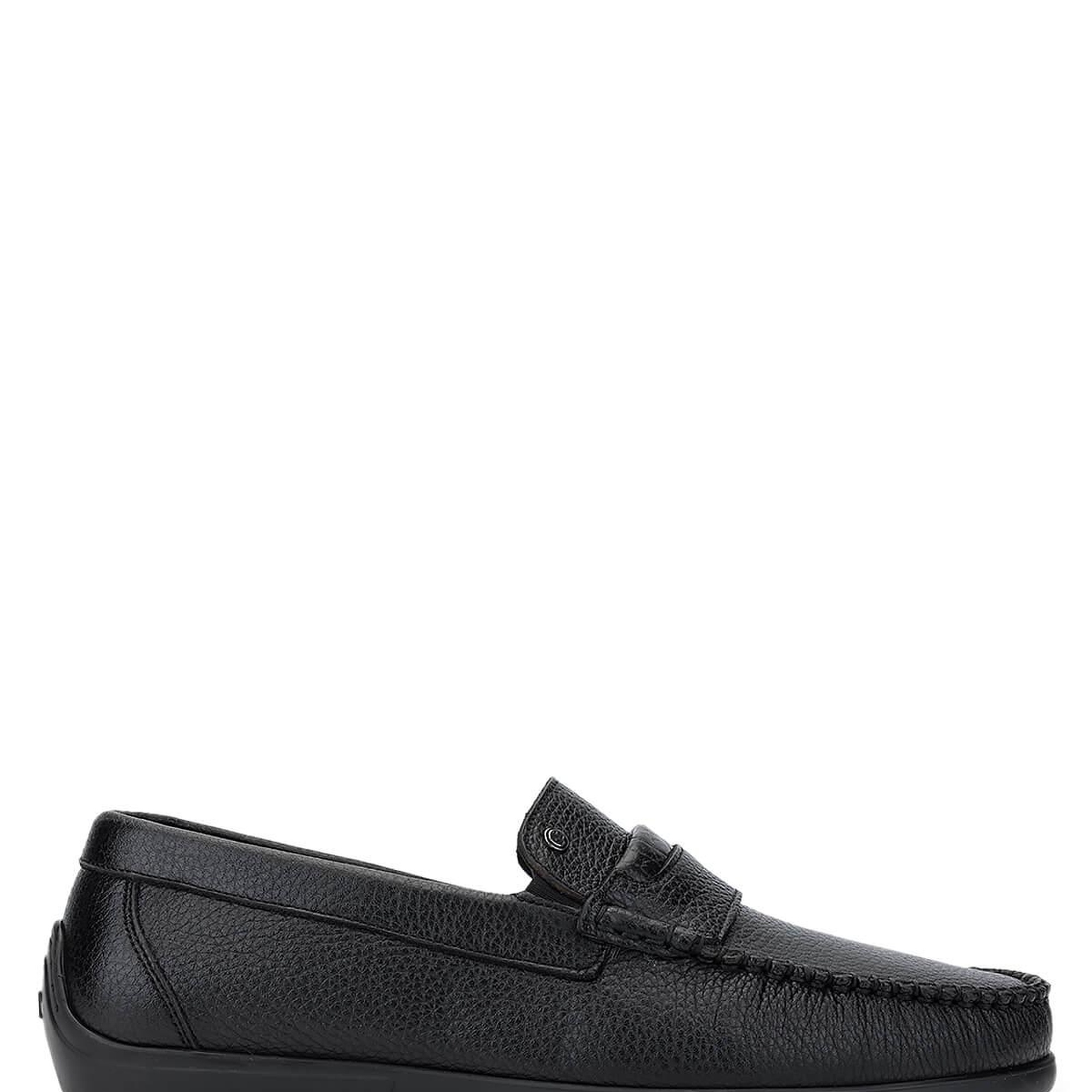 Tamer Tanca Erkek Hakiki Deri Siyah Floter Loafer Ayakkabı